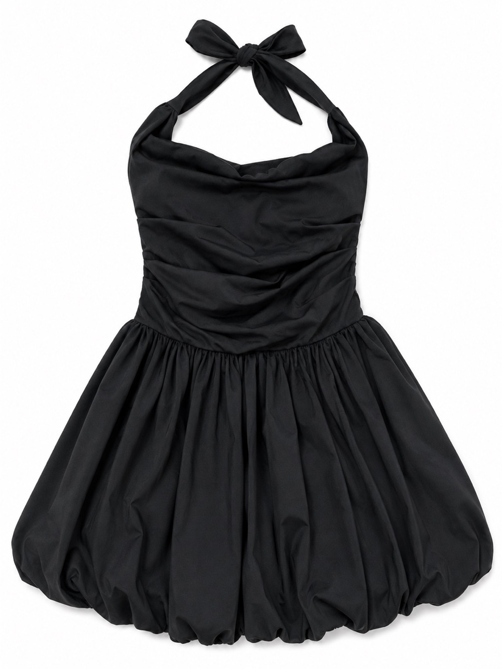 Black Halter Bubble Dress